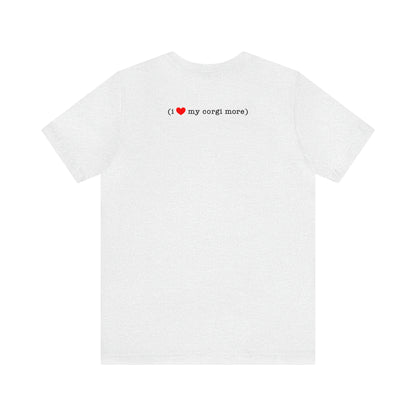gray I love my hubby and my corgi more adult unisex t-shirt back
