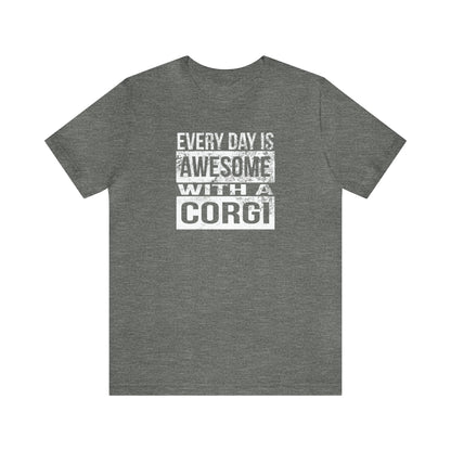 gray awesome corgi women men t-shirt unisex short sleeve shirt