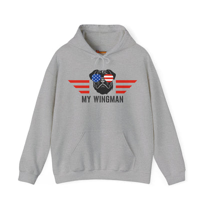 Pug Hoodie Wingman American Women & Men