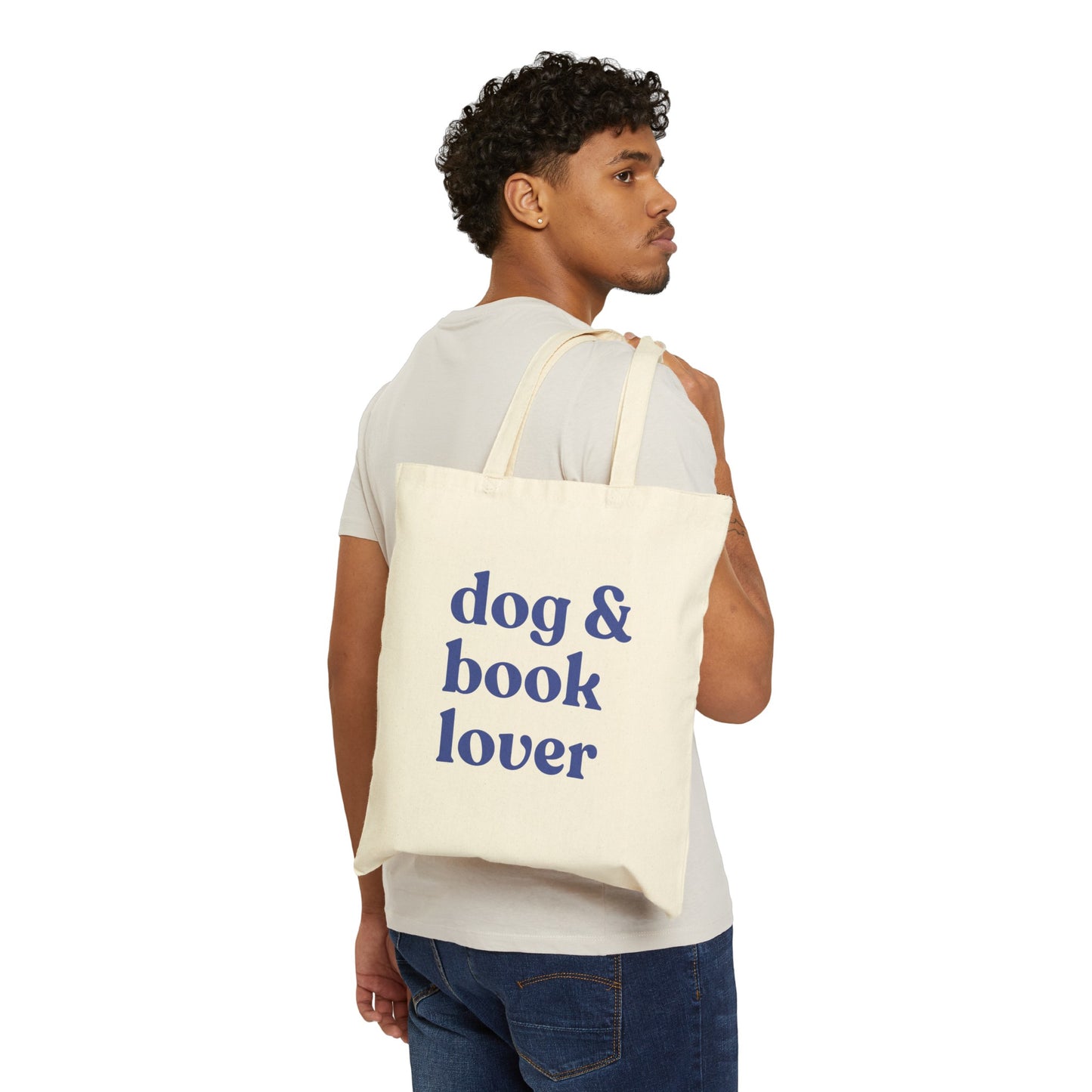 Dog & Book Lover Canvas Tote Bag