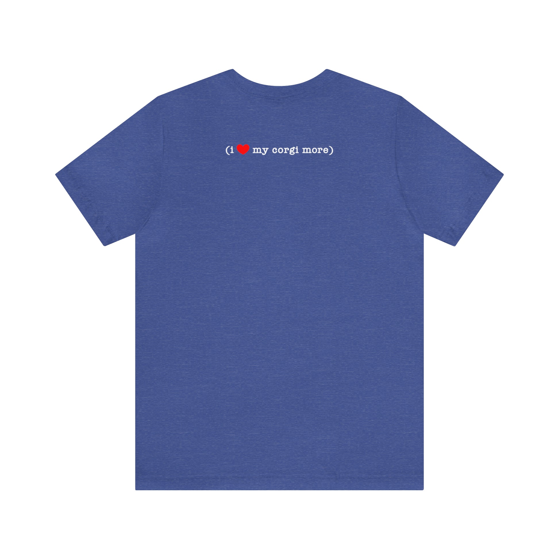 blue I love my hubby and my corgi more adult unisex t-shirt back
