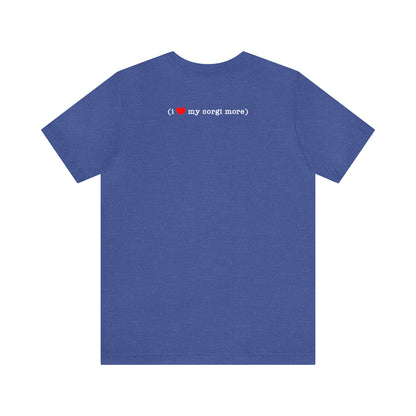 blue I love my hubby and my corgi more adult unisex t-shirt back