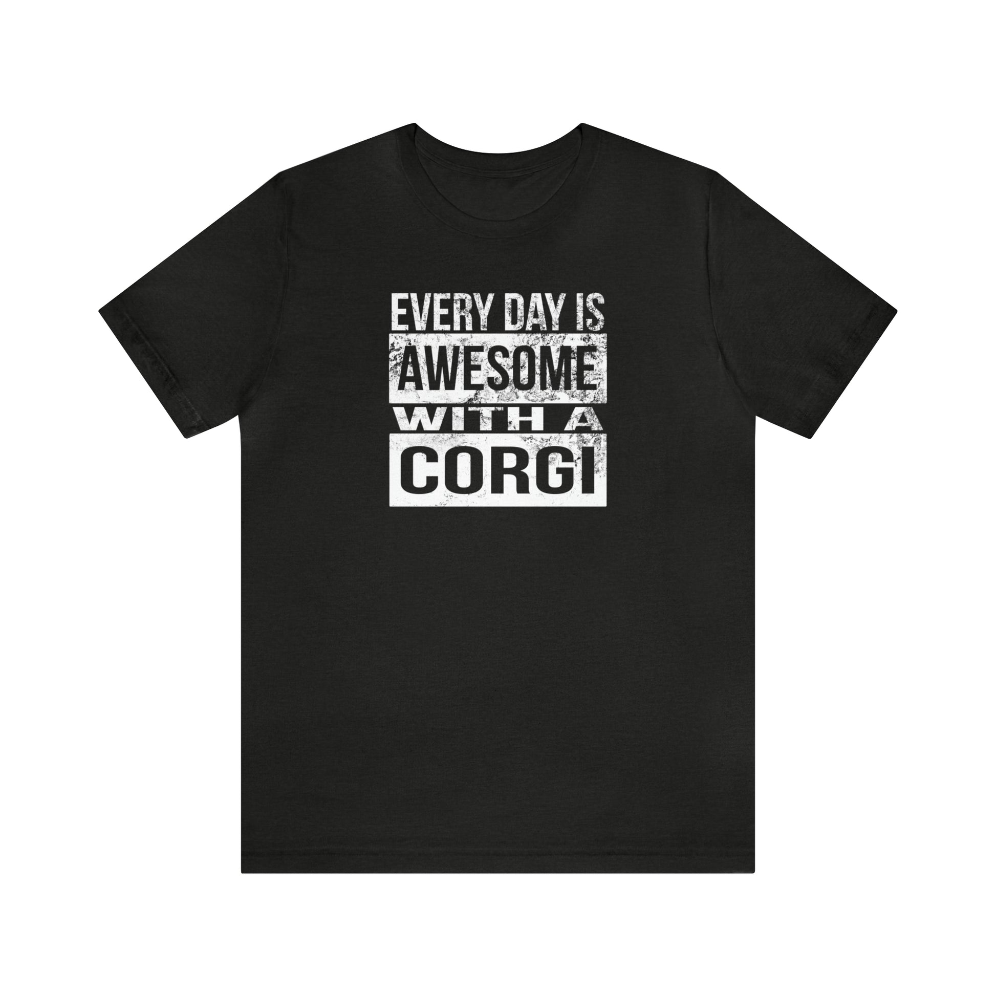 black awesome corgi women men t-shirt unisex short sleeve shirt