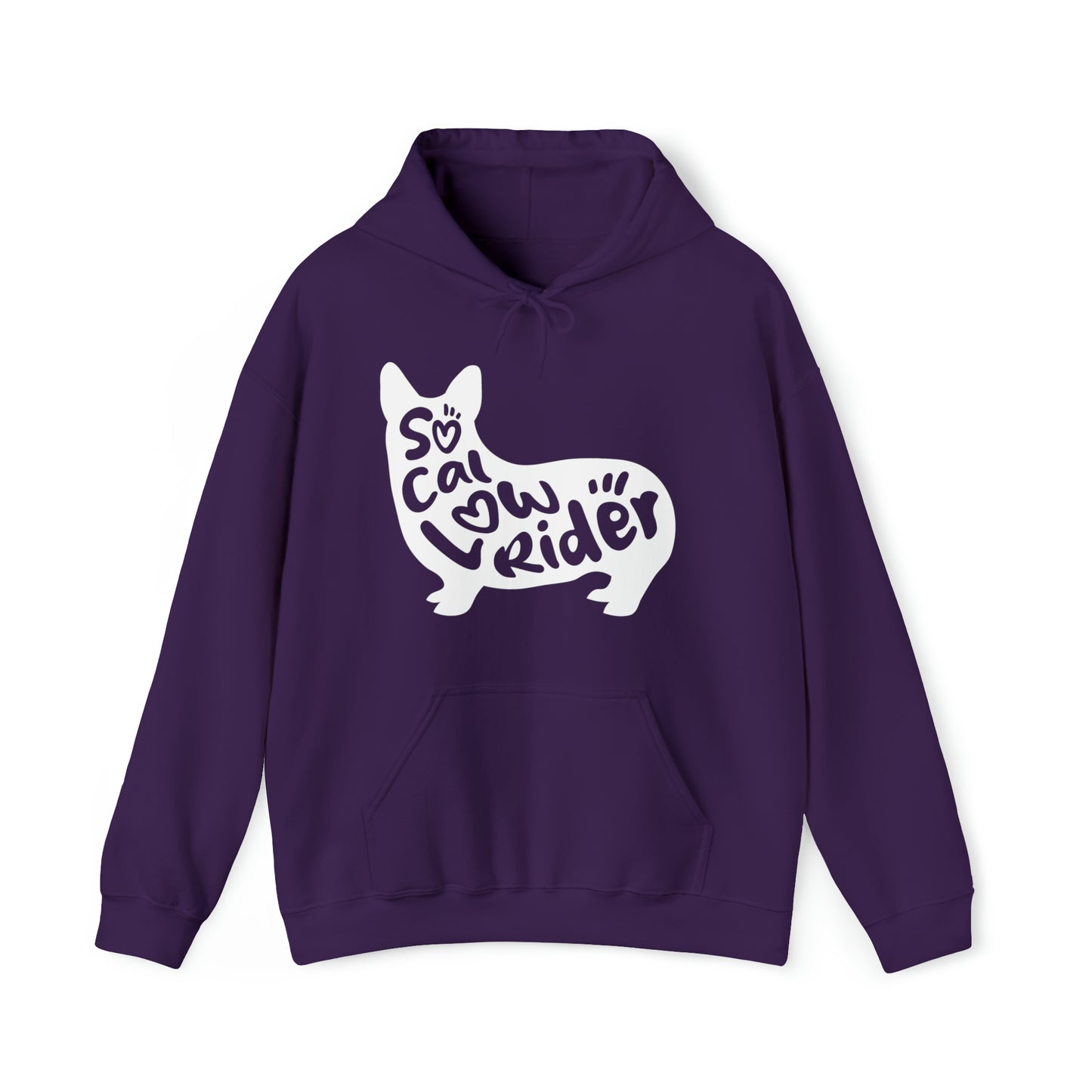 purple SoCal LowRider Southern California corgi dog hoodie sweatshirt