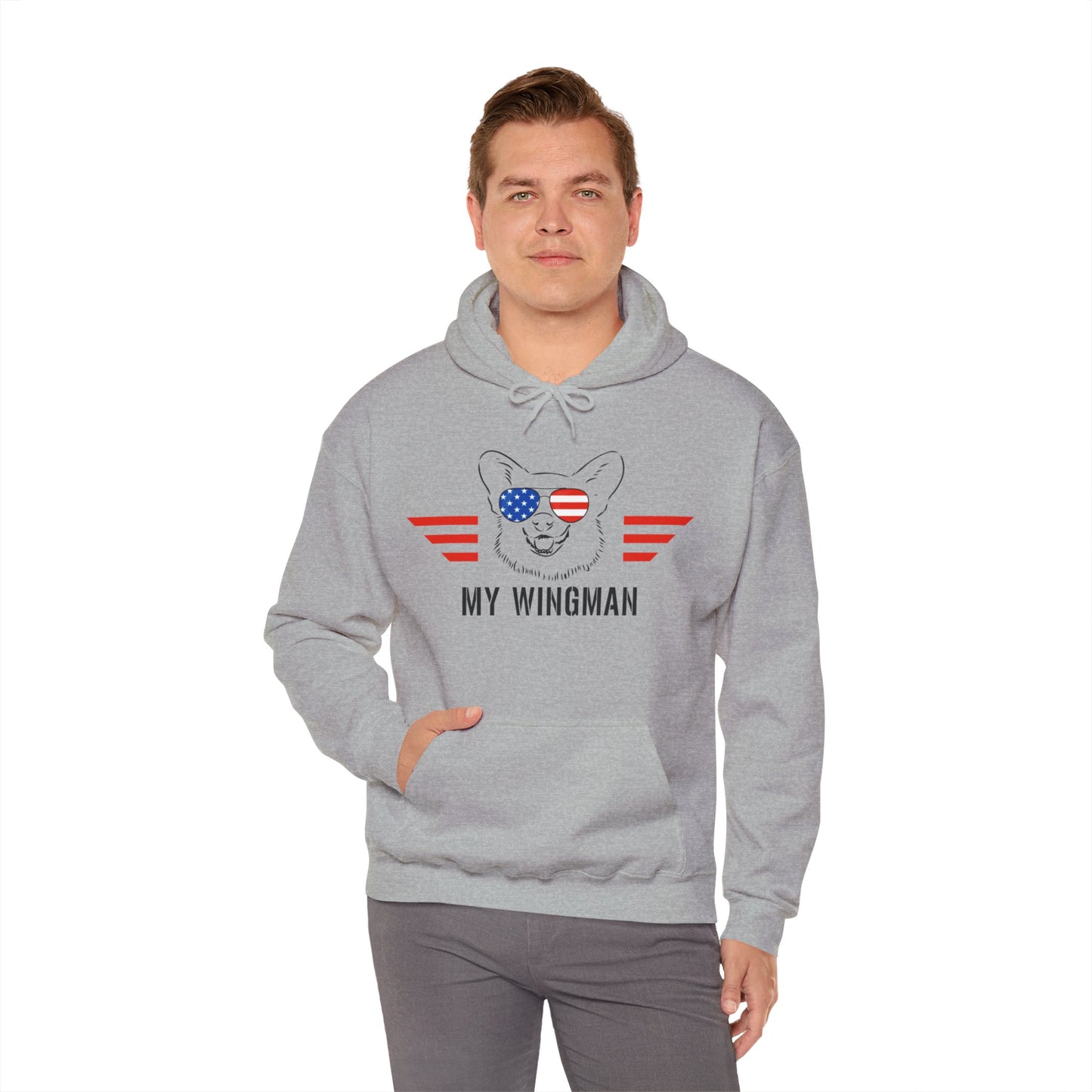 Corgi Hoodie Wingman American Women & Men