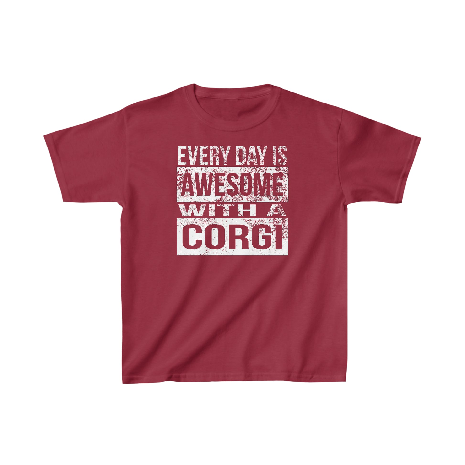 Red Awesome Corgi kids t-shirt Childs short sleeve