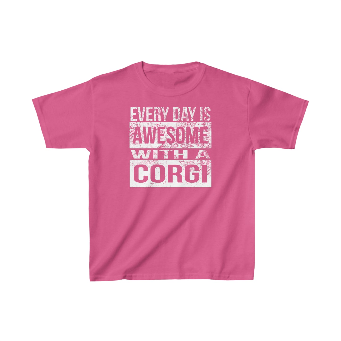 pink girl Awesome Corgi kids t-shirt Childs short sleeve
