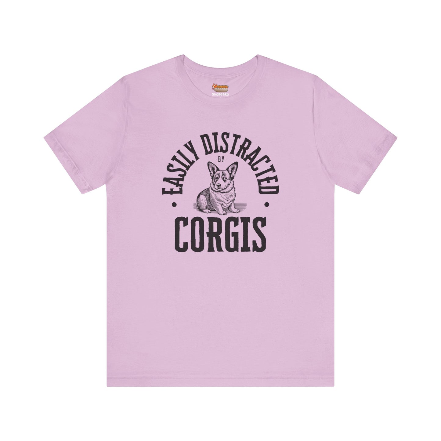 lavender purple pastel pink corgi t-shirt easily distracted women men shirt