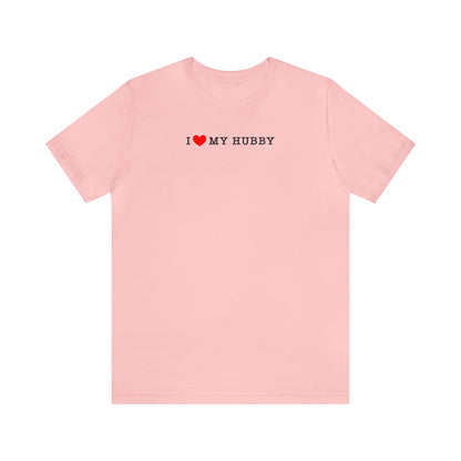 pink I love my hubby and my corgi more adult unisex t-shirt front