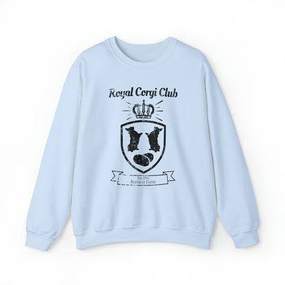 light blue sky royal corgi club potato shield Pembroke Welsch sweatshirt women men unisex sweater