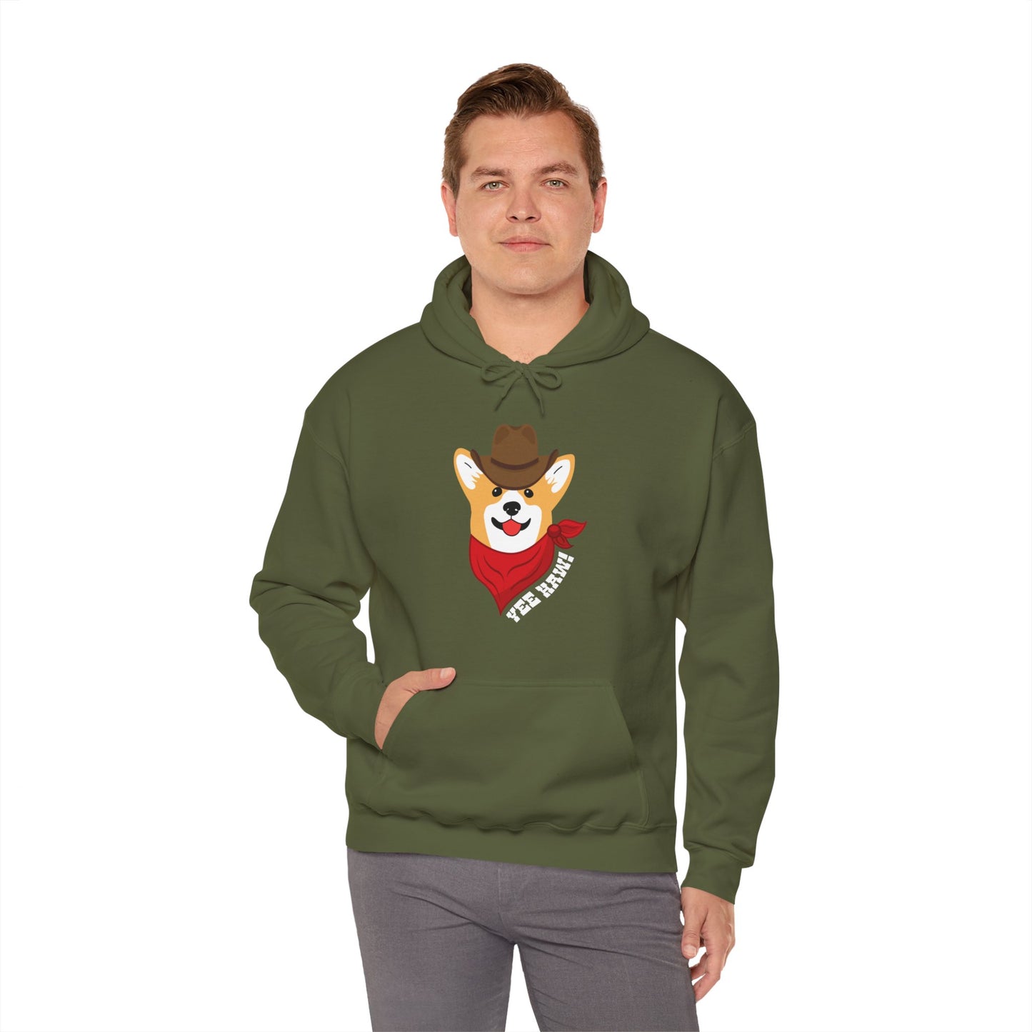 Corgi Hoodie Cowboy Yee Haw Women & Men