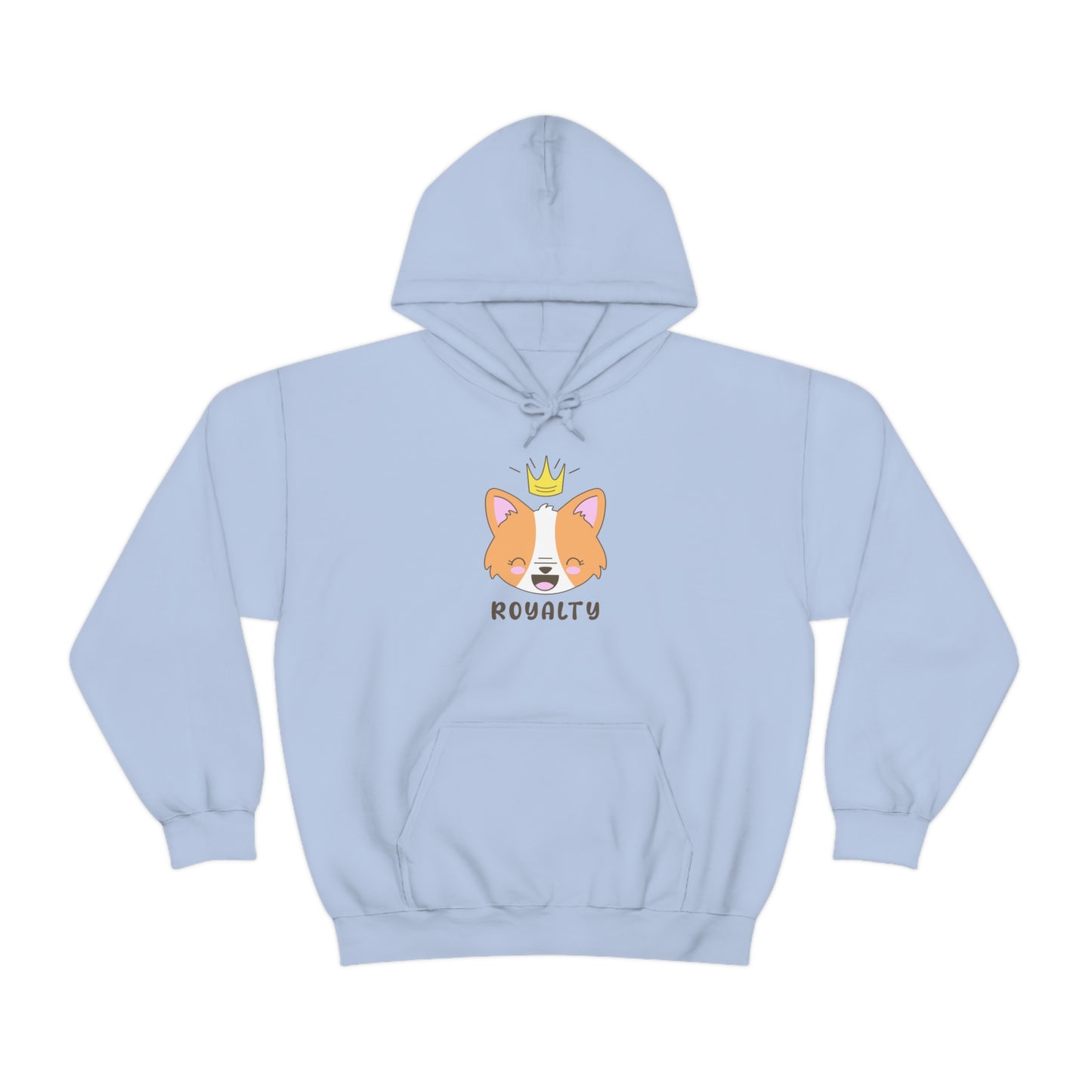 light blue Corgi Royalty Queen adult unisex hoodie clothing