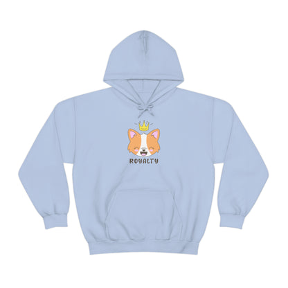 light blue Corgi Royalty Queen adult unisex hoodie clothing