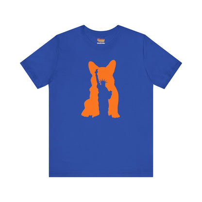 Corgi T-shirt New York City Statue of Liberty  Women & Men
