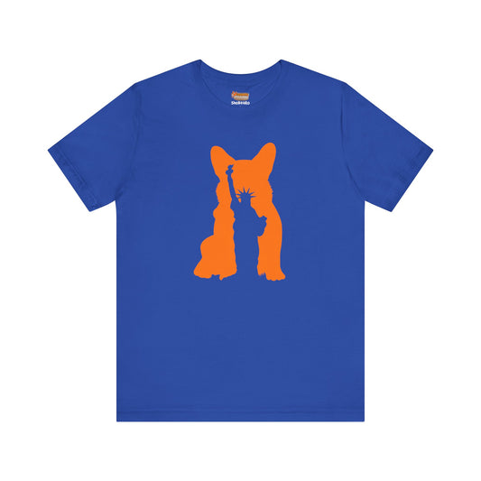 Corgi T-shirt New York City Statue of Liberty  Women & Men