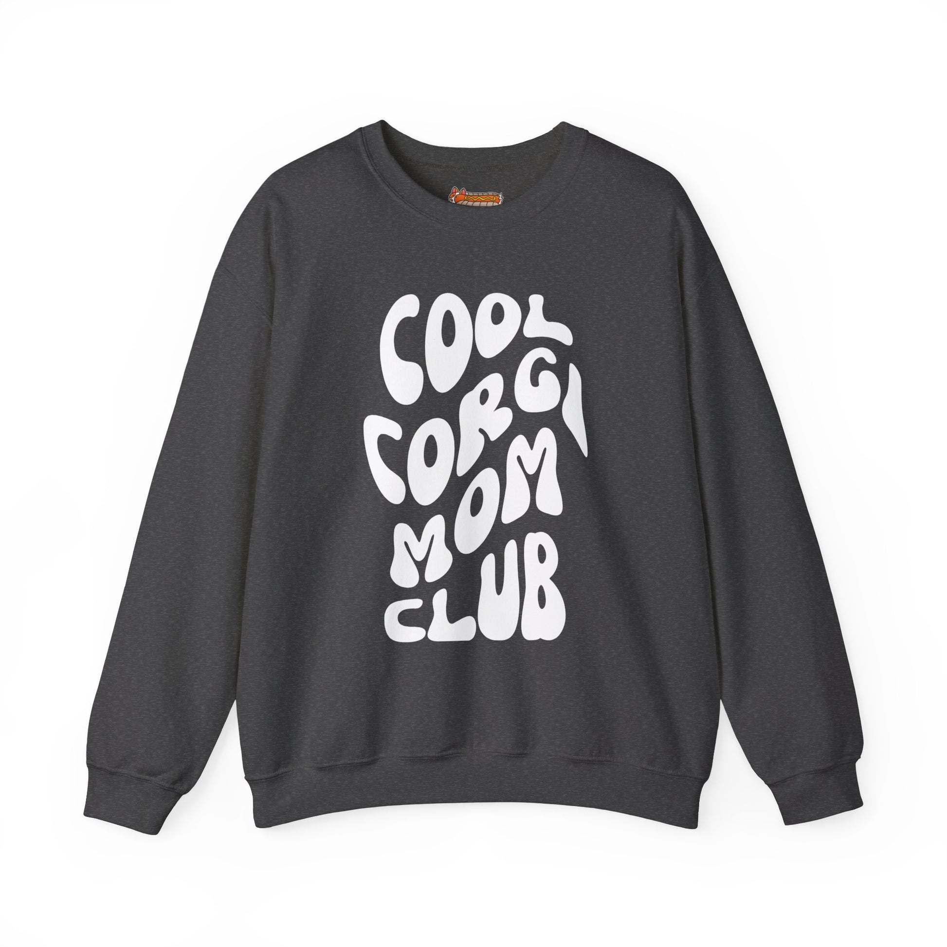 dark gray corgi sweatshirt cool mom club trendy retro text dog lover gift for her women