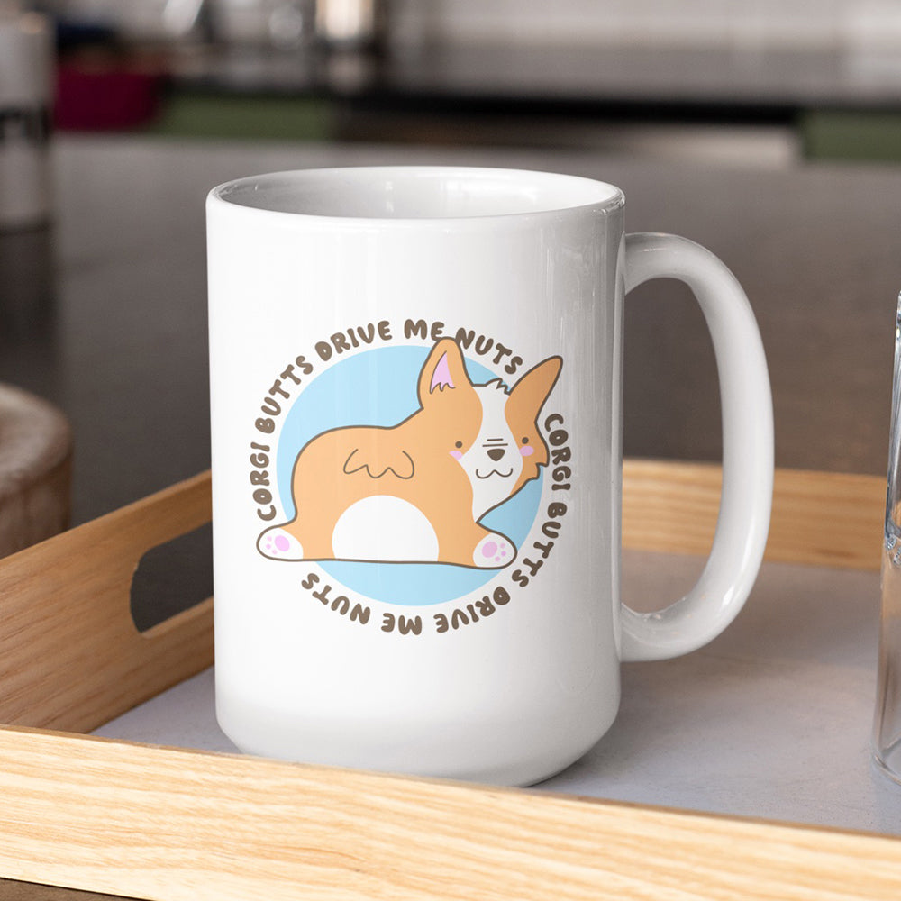 corgi butts drive me nuts coffee mug ceramic cup
