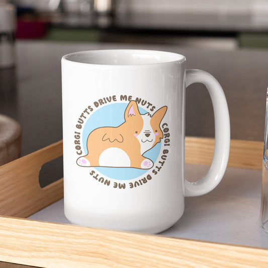 corgi butts drive me nuts coffee mug ceramic cup