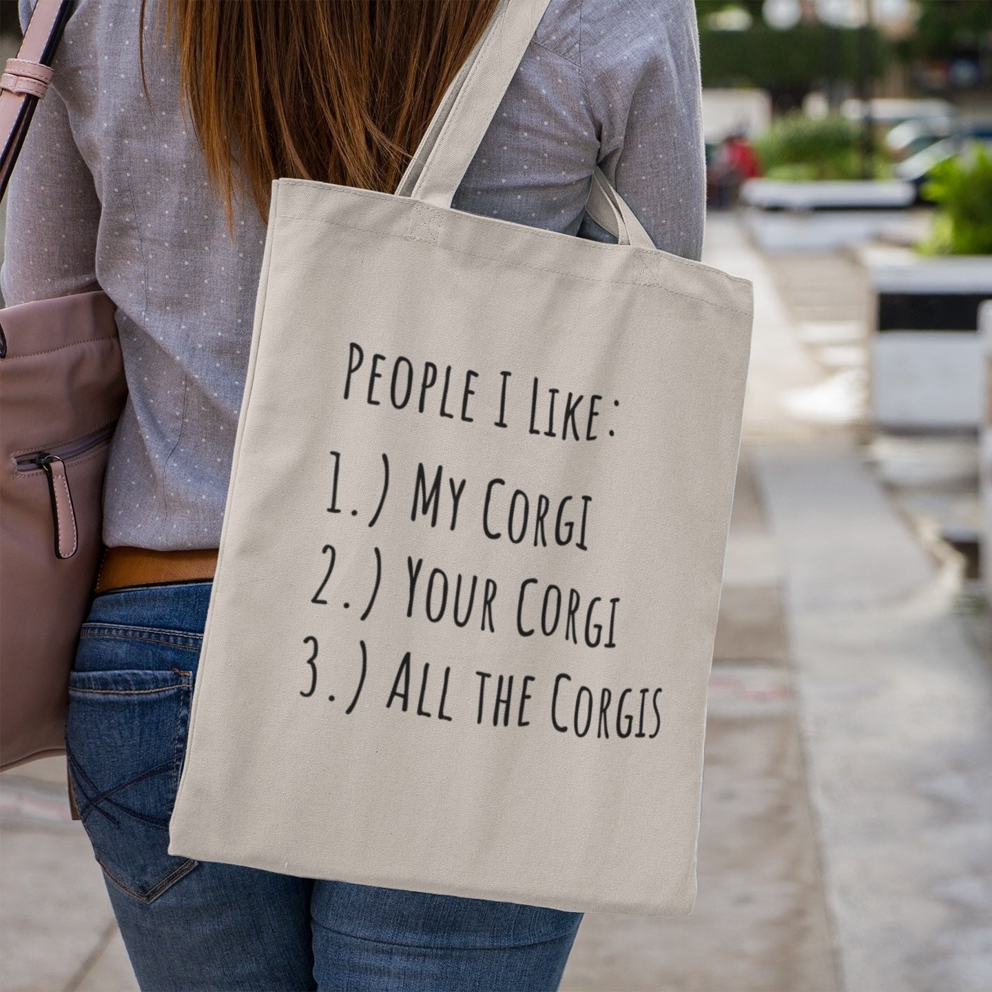 Corgi Canvas Tote Bag People I Like