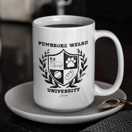 Pembroke Welsh Corgi University College Academy coffee mug cocoa cup