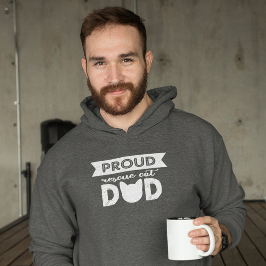 Rescue Cat Hoodie Proud Dad Men