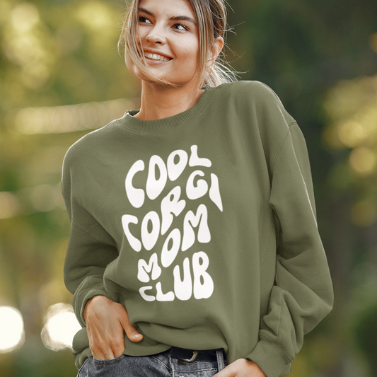 corgi sweatshirt cool mom club trendy retro text dog lover gift for her women