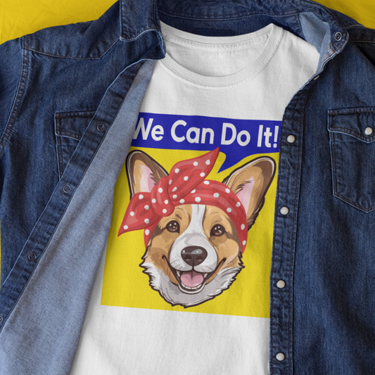corgi t-shirt rosie the riveter women's rights shirt gift for her dog lover