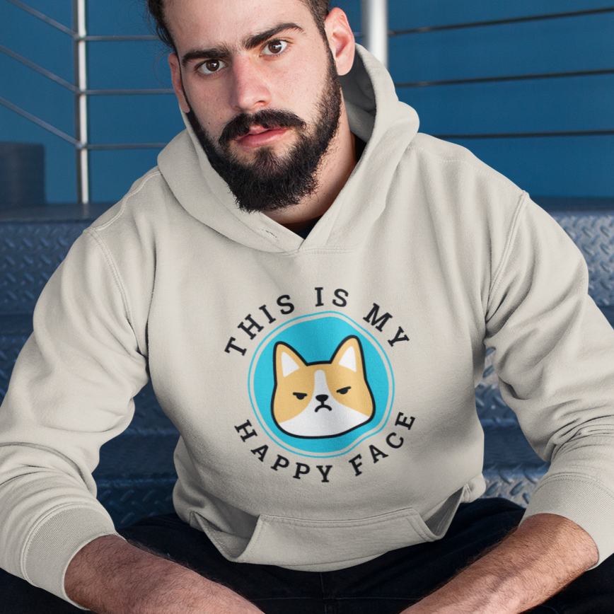 Happy face Pembroke Welsch corgi dog lover gift hoodie sweatshirt women men unisex