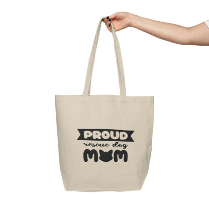 Proud Rescue DOG Mom Bag Canvas Shopping Tote