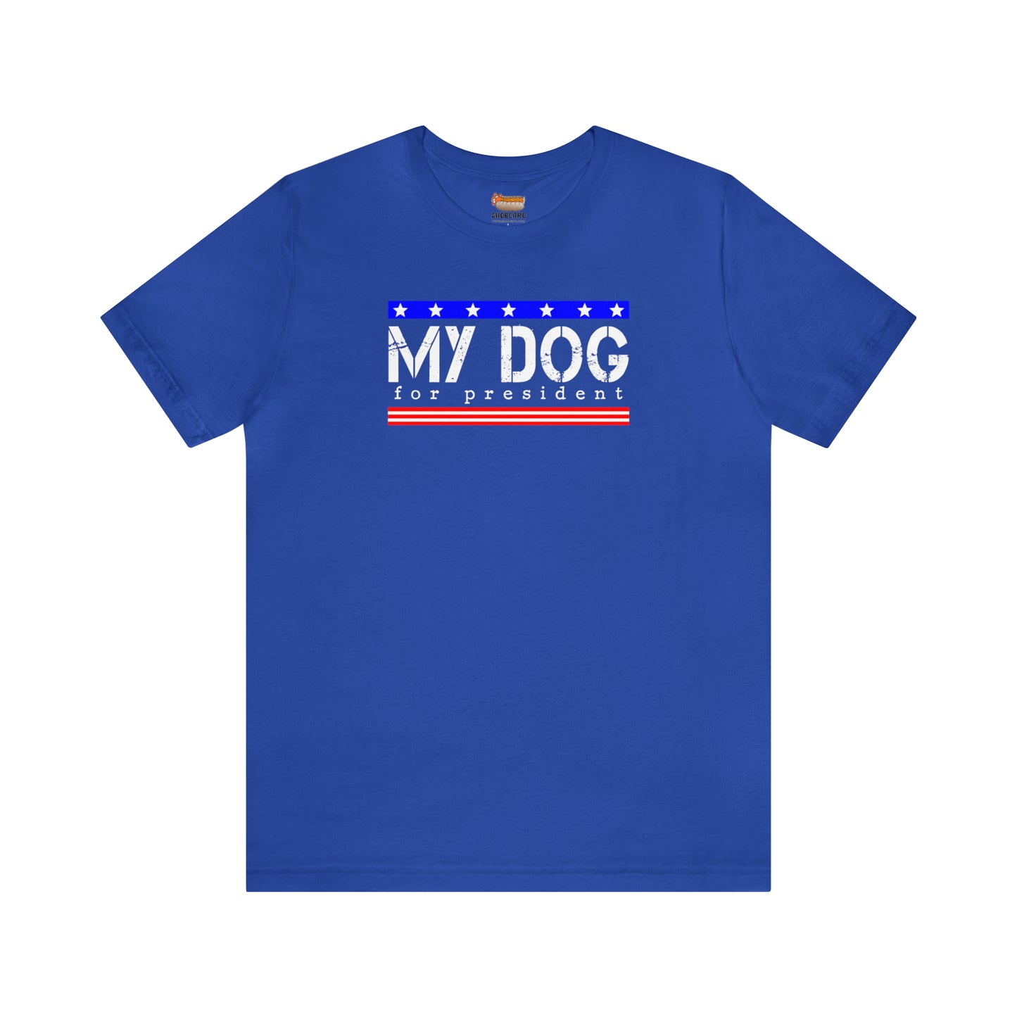 blue my dog for president funny adult unisex t-shirt clothing