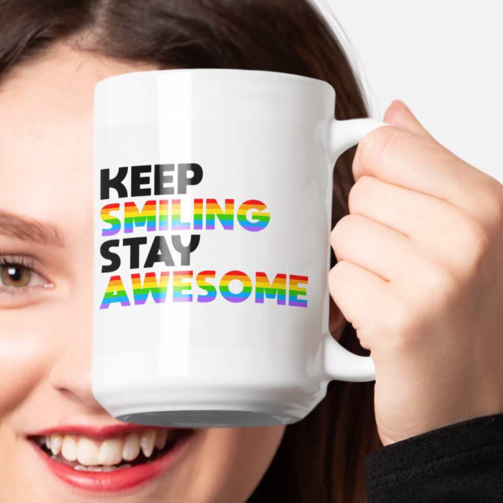 Keep Smiling Stay Awesome Coffee Mugs Ceramic Mug 15oz